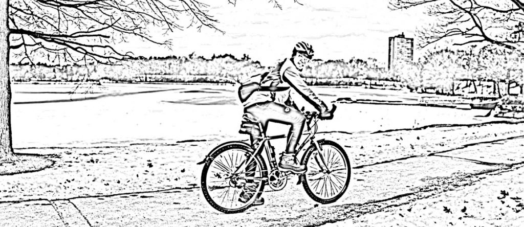 на велосипеде зимой