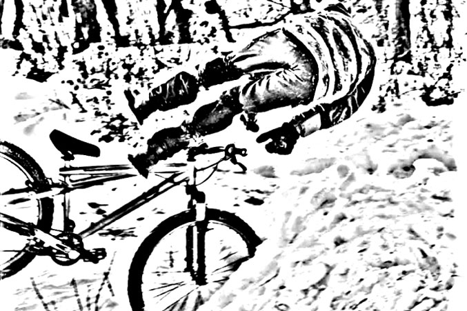 на велосипеде зимой