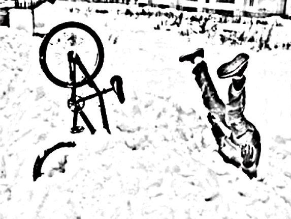 на велосипеде зимой