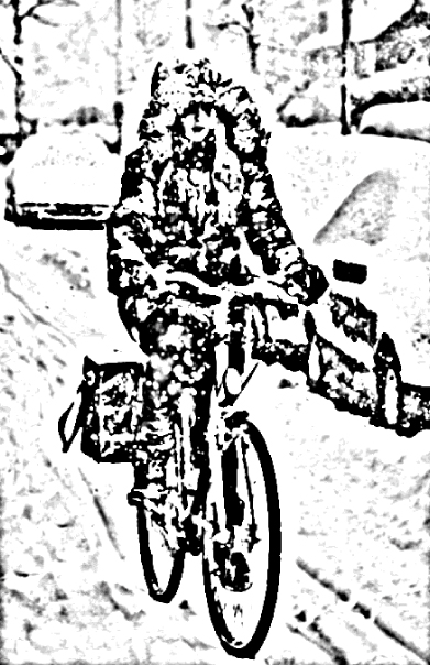 на велосипеде зимой