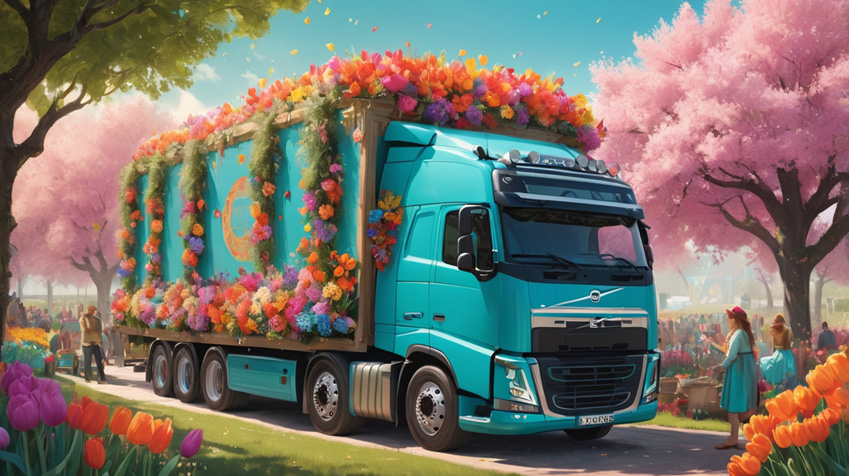 Volvo FH4 на празднике цветов Кёкенхоф.