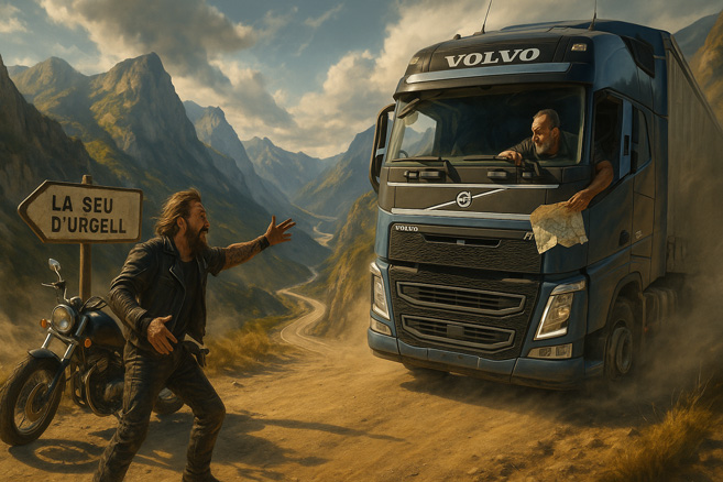 встреча с байкером в горах